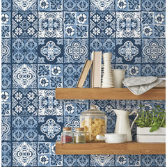 Marrakesh Tile Peel and Stick Wallpaper in a room setting