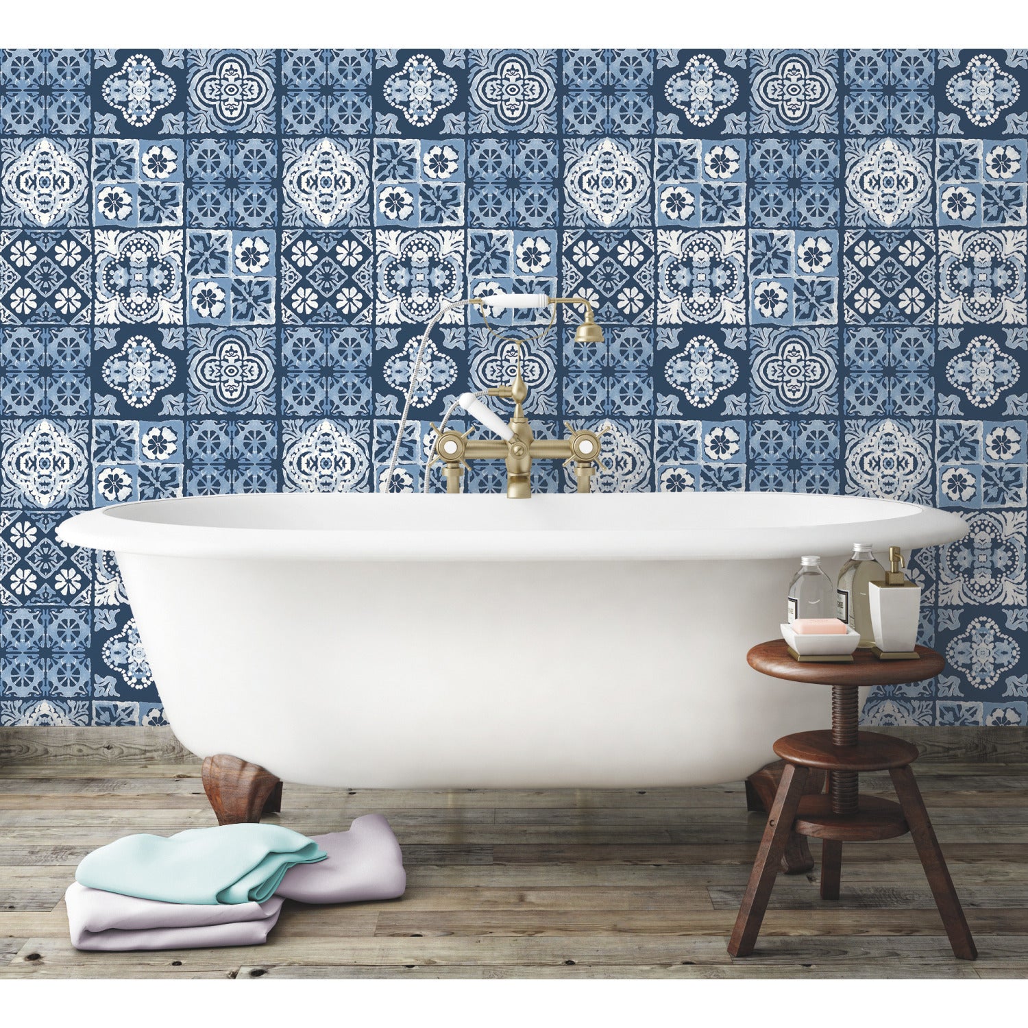Marrakesh Tile Peel and Stick Wallpaper in a room setting