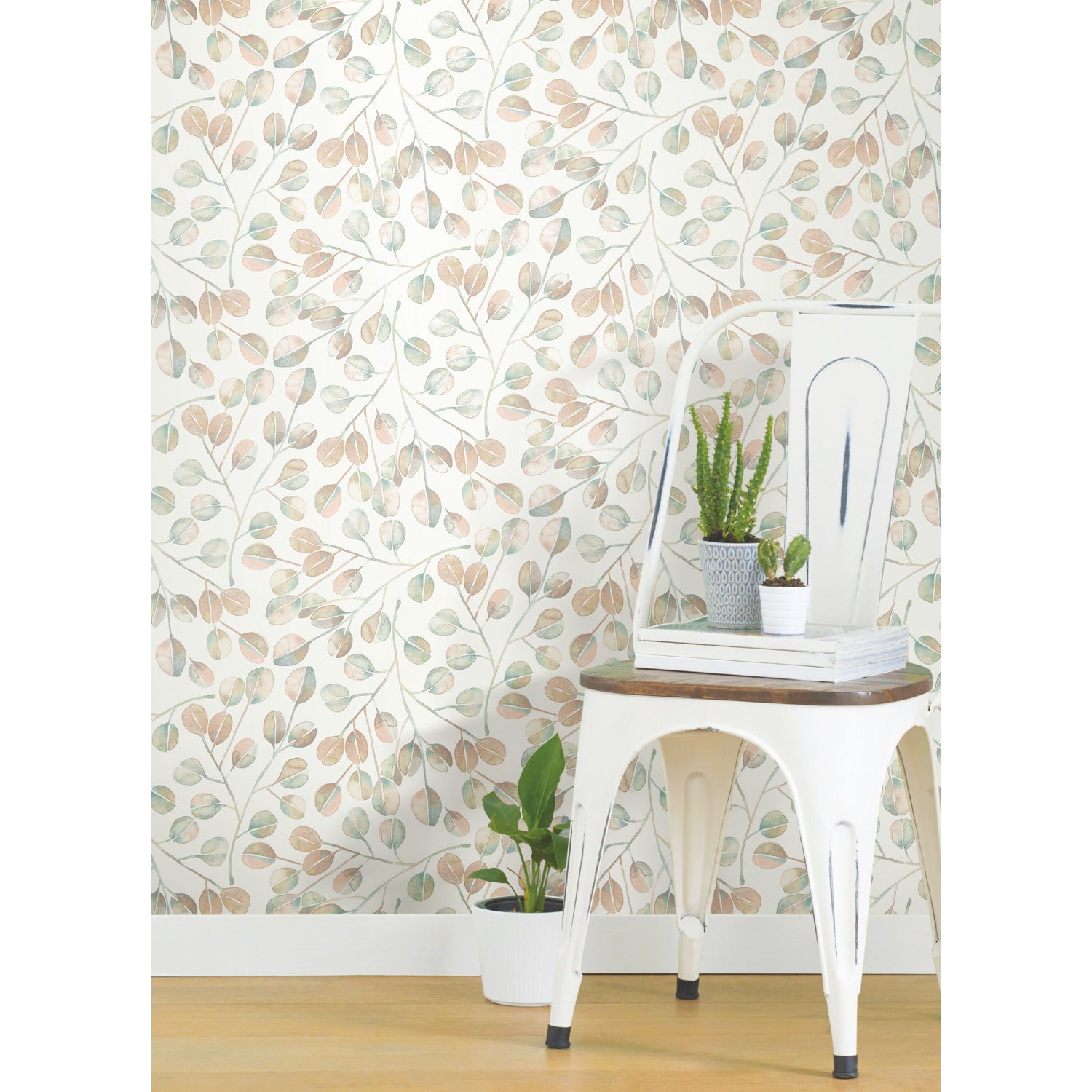 Cat Coquillette Eucalyptus Peel and Stick Wallpaper in a room setting
