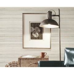 Faux Bamboo Grasscloth Peel and Stick Wallpaper in a room setting