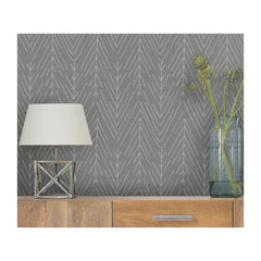 Twig Hygge Herringbone Peel and Stick Wallpaper in a room setting