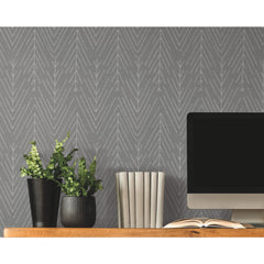 Twig Hygge Herringbone Peel and Stick Wallpaper in a room setting