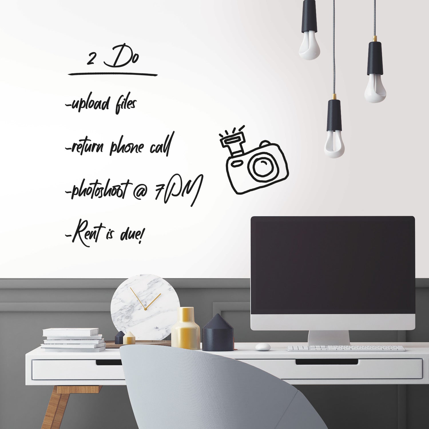 Dry Erase Peel and Stick Wallpaper in a room setting