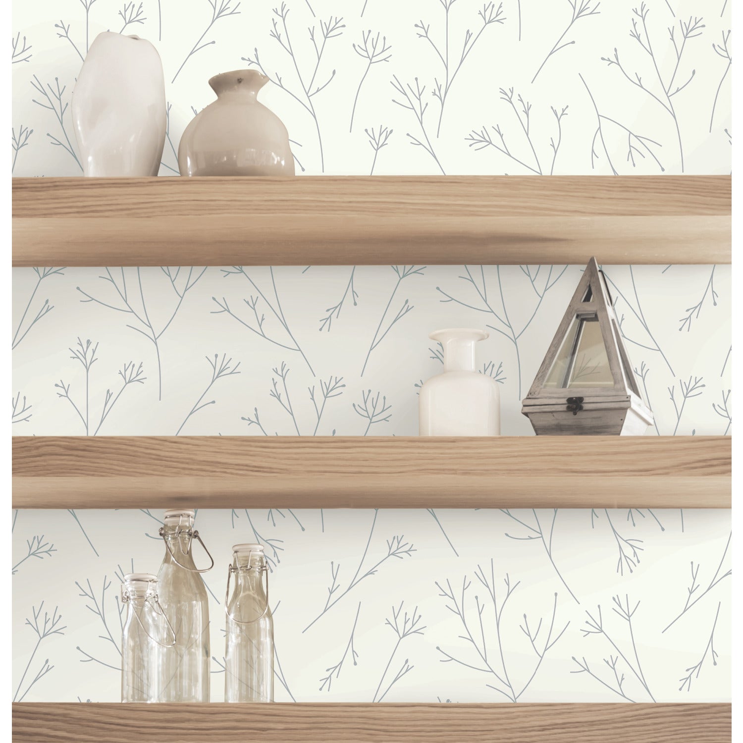 Twigs Peel and Stick Wallpaper in a room setting