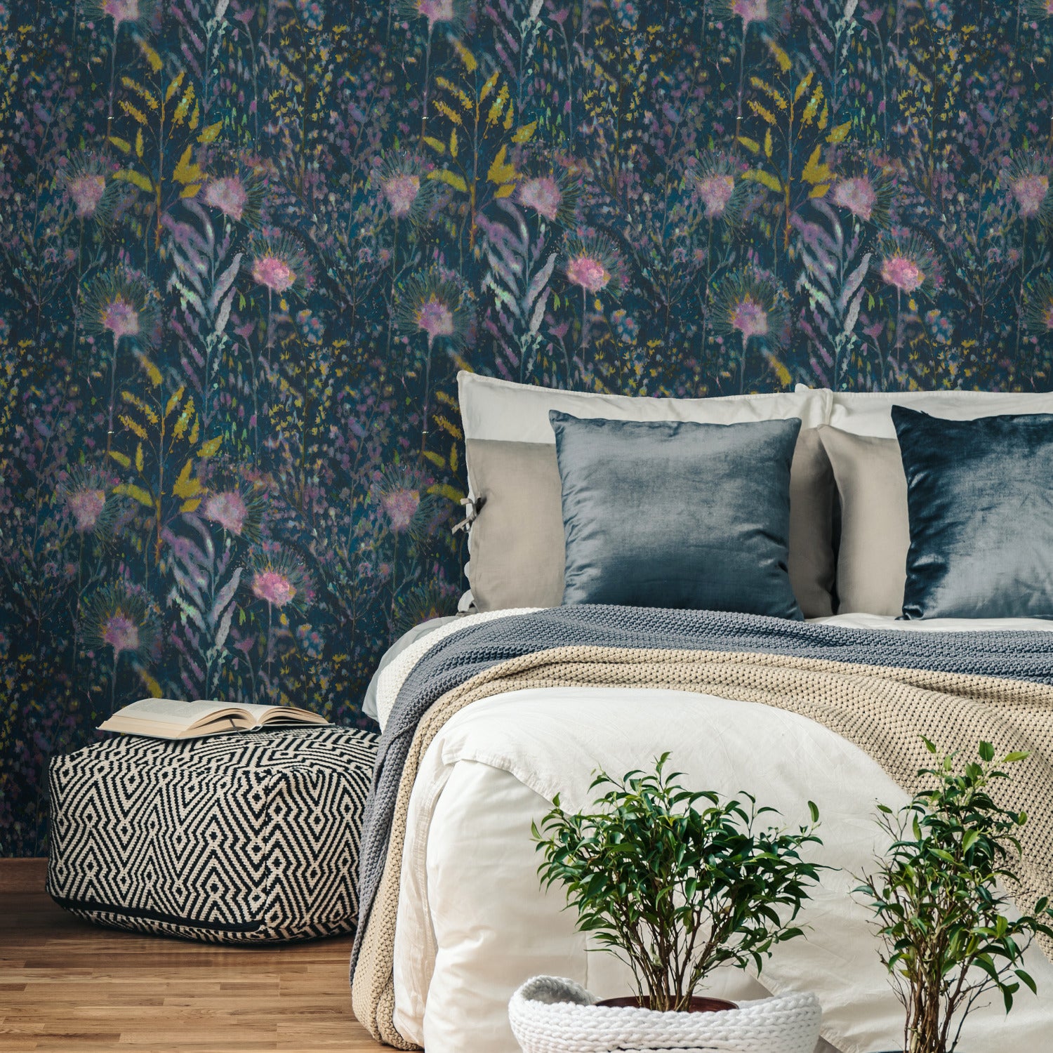 Dandelion Peel and Stick Wallpaper in a room setting