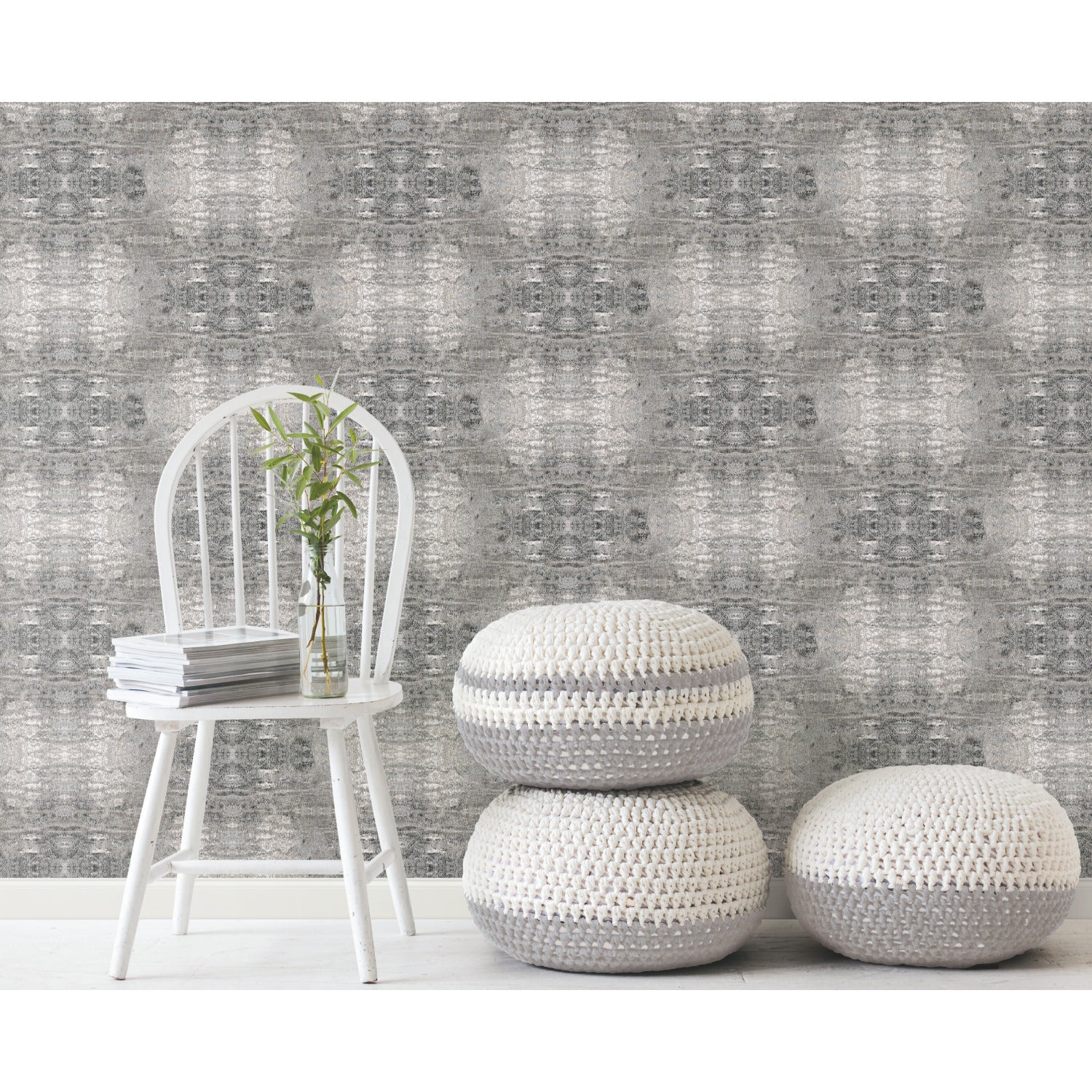 Sarong Print Peel and Stick Wallpaper in a room setting