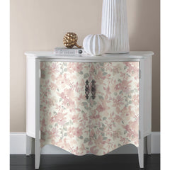 Watercolor Floral Peel and Stick Wallpaper in a room setting
