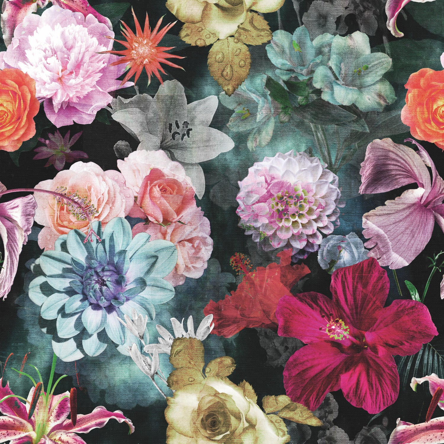 Vintage Floral Blooms P&S Wallpaper by WallPoP&S