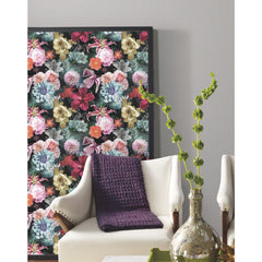 Vintage Floral Blooms P&S Wallpaper in a room setting