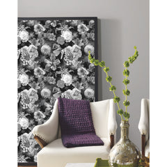 Vintage Floral Blooms Peel and Stick Wallpaper in a room setting