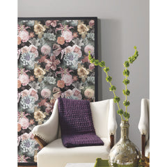 Vintage Floral Blooms P&S Wallpaper in a room setting