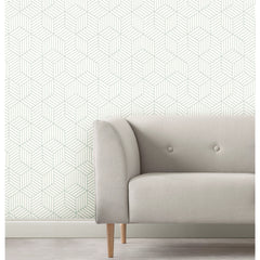 Striped Hexagon Peel and Stick Wallpaper in a room setting