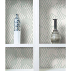 Striped Hexagon Peel and Stick Wallpaper in a room setting