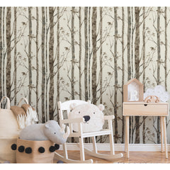 Trees Peel and Stick Wallpaper in a room setting