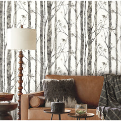 Trees Peel and Stick Wallpaper in a room setting