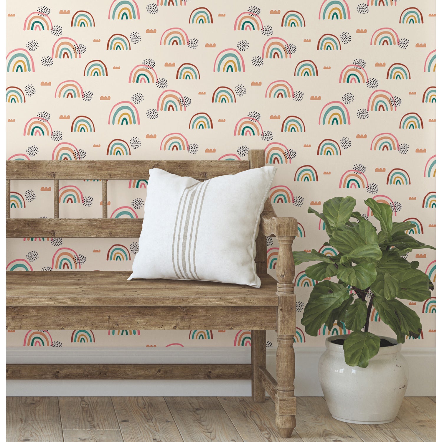 Rainbows End Peel and Stick Wallpaper in a room setting