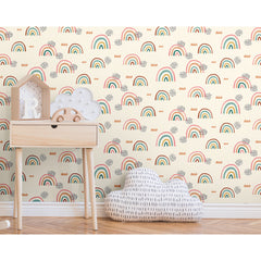 Rainbows End Peel and Stick Wallpaper in a room setting