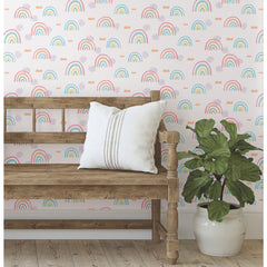 Rainbows End Peel and Stick Wallpaper in a room setting