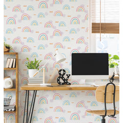 Rainbows End Peel and Stick Wallpaper in a room setting