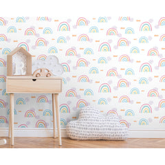 Rainbows End Peel and Stick Wallpaper in a room setting