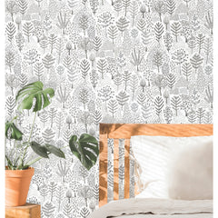 Folklore Trees Peel and Stick Wallpaper in a room setting