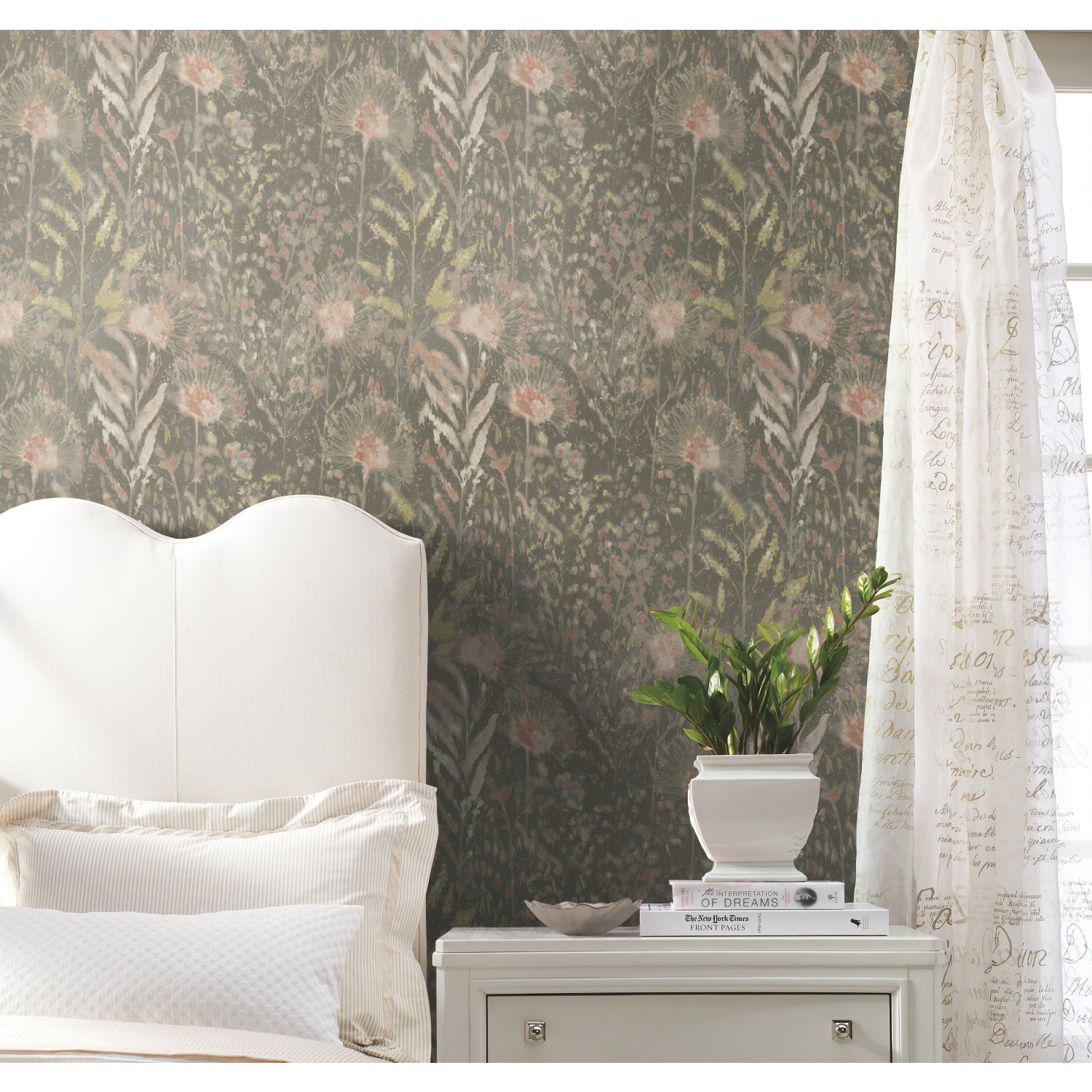 Dandelion Peel and Stick Wallpaper in a room setting
