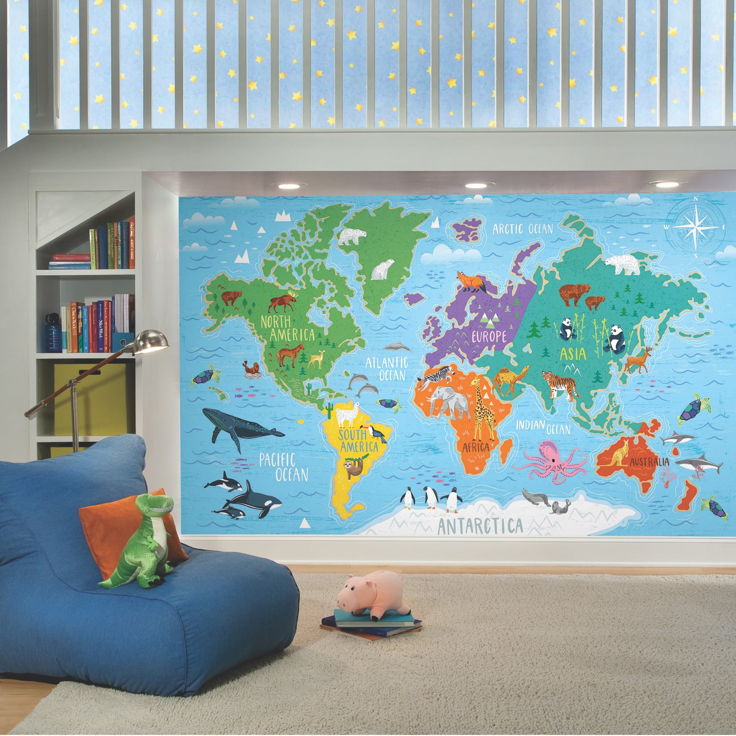 Pink Light Designs World Map Peel & Stick Wall Murals