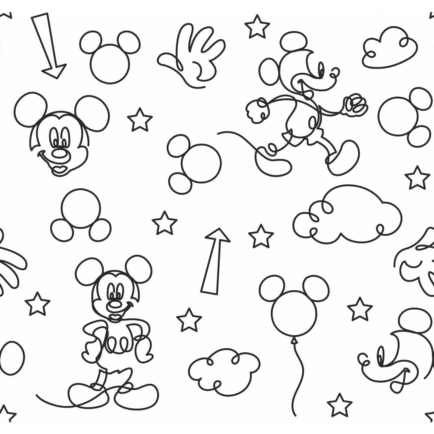 Mickey Mouse Line Art Wall Decals by WallPops