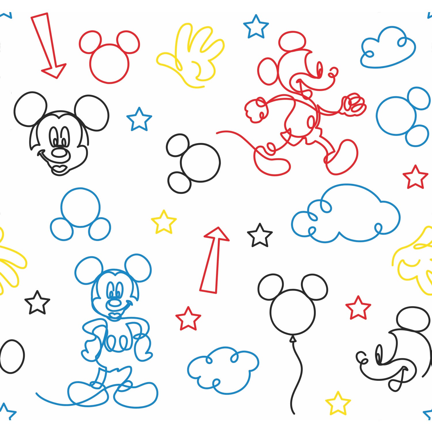 Mickey Mouse Line Art Wall Decals by WallPops