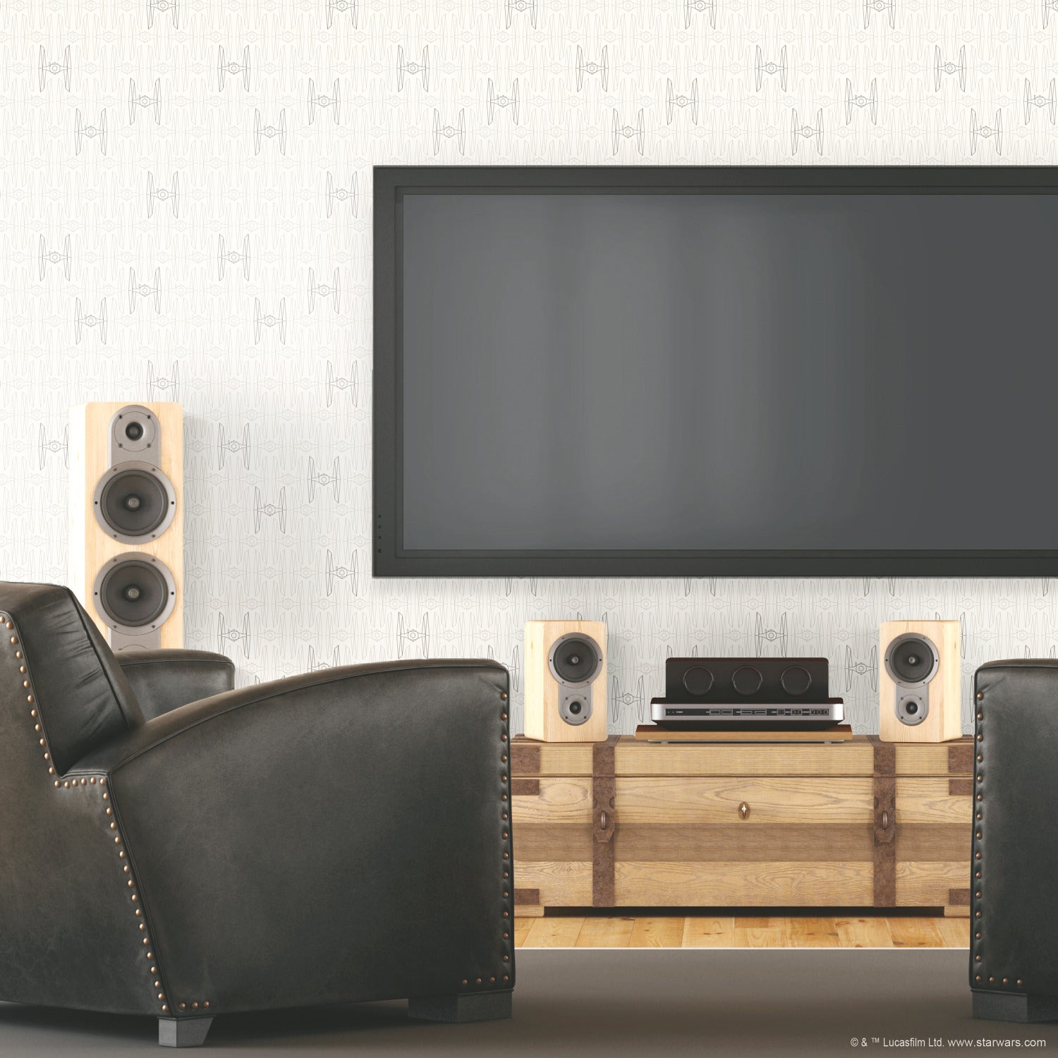 Star Wars Tie Fighter P&S Wallpaper in a room setting