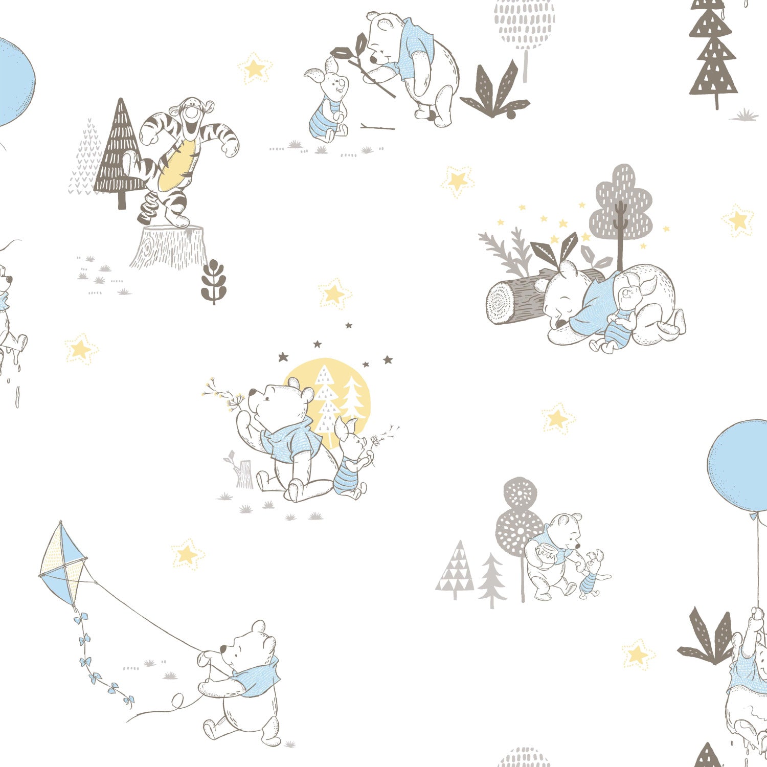 Winnie the Pooh Playmates Peel and stick wallpaper by WallPops