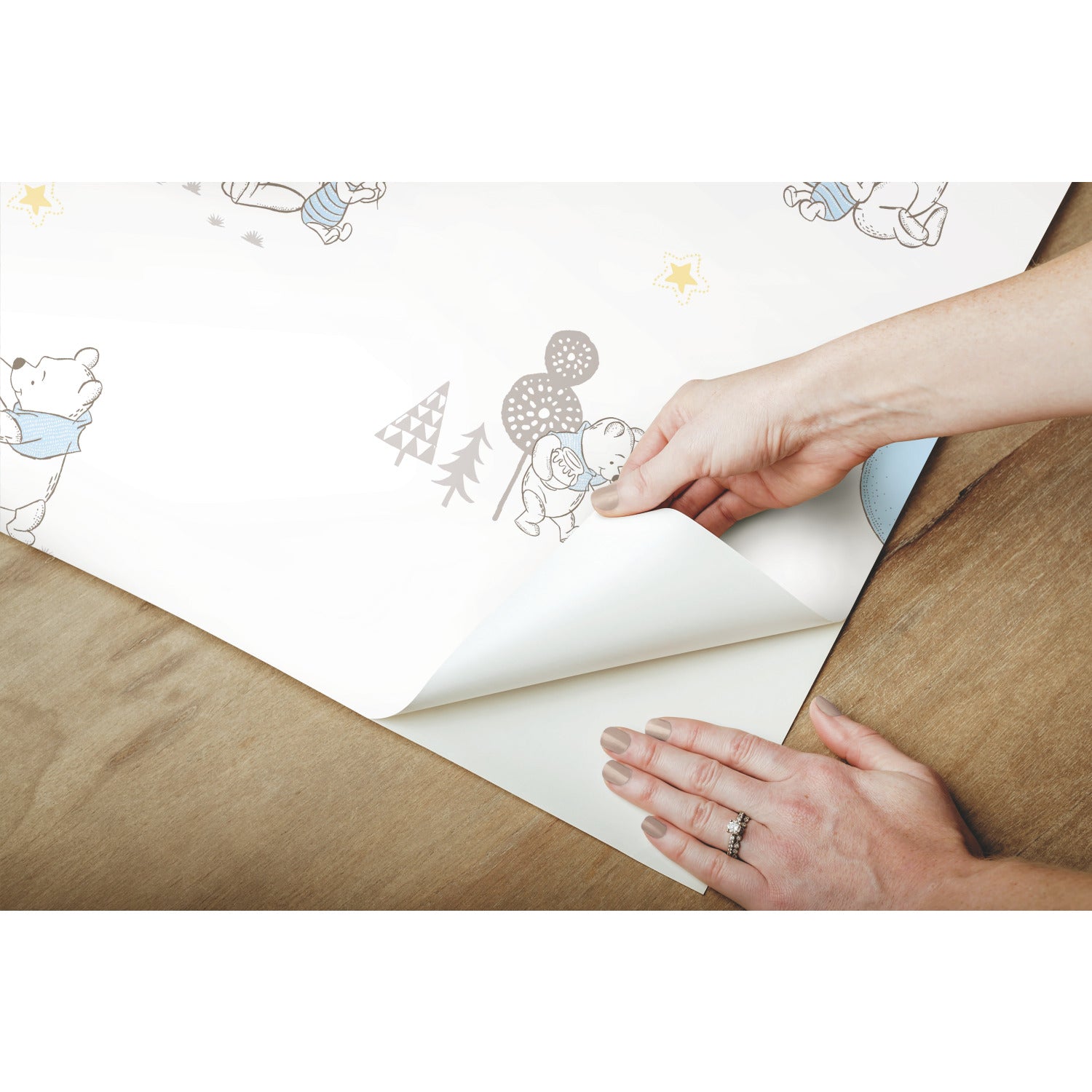 Winnie the Pooh Playmates Peel and stick wallpaper - how to peel
