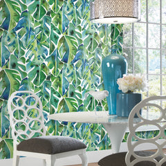 Cat Coquillette Philodendron Peel and Stick Wallpaper in a room setting