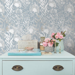 Dandelion P&S Wallpaper in a room setting