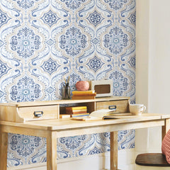 Bohemian Damask P&S Wallpaper in a room setting