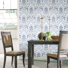 Persian Damask Peel and Stick Wallpaper in a room setting