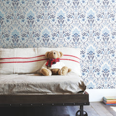 Persian Damask Peel and Stick Wallpaper in a room setting