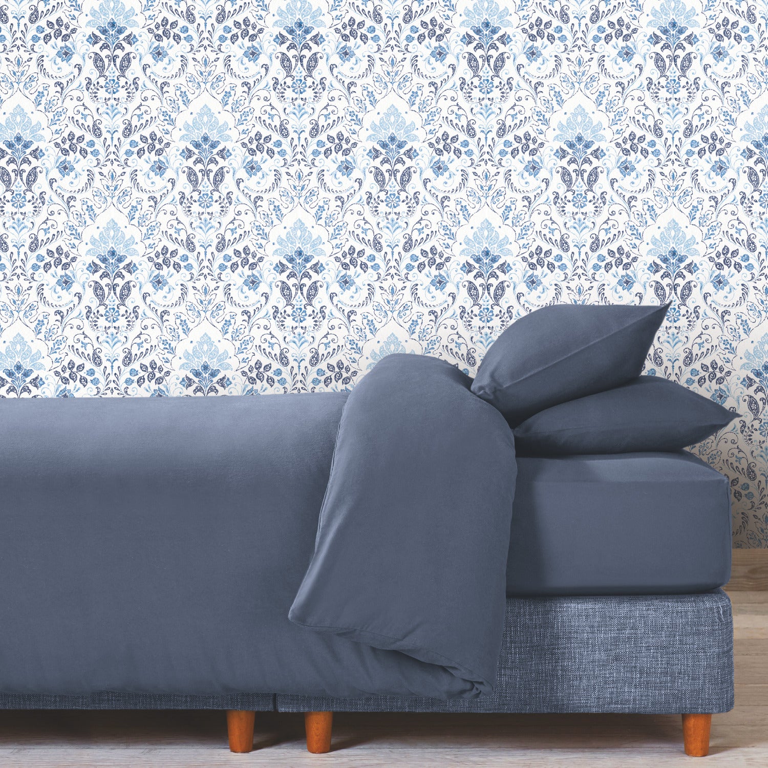 Persian Damask Peel and Stick Wallpaper in a room setting