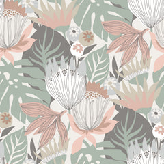 Retro Tropical Leaves Peel and Stick Wallpaper by WallPops