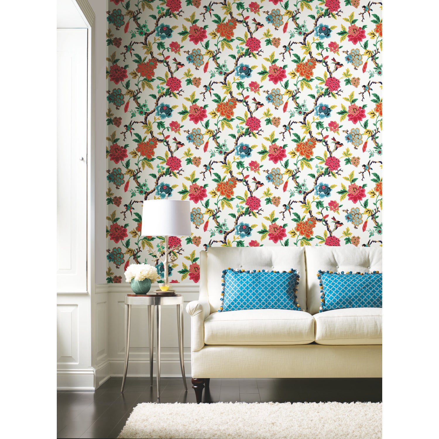 RMK11861RL Peel and Stick Wallpaper in a room setting