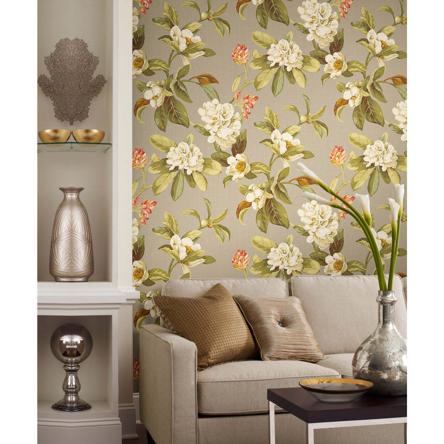 Live Artfully P&S Wallpaper in a room setting