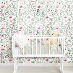 Clara Jean April Showers P&S Wallpaper in a room setting