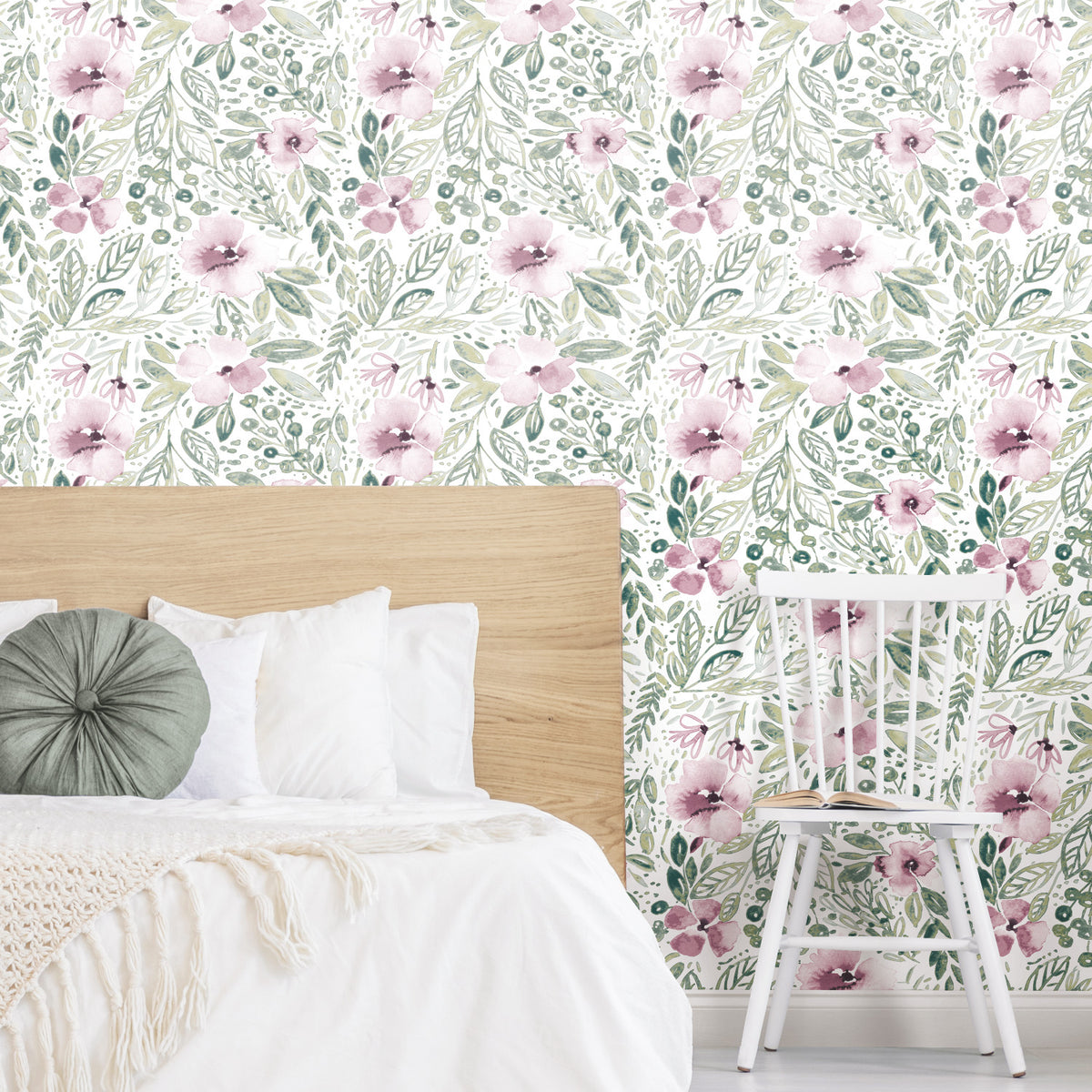 Clara Jean April Showers P&S Wallpaper in a room setting