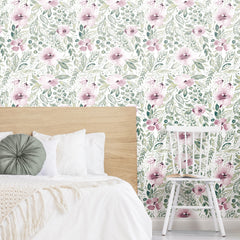 Clara Jean April Showers P&S Wallpaper in a room setting