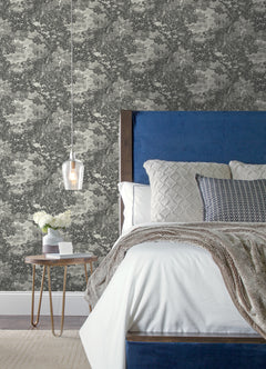 Jungle Toile Peel and Stick Wallpaper in a room setting