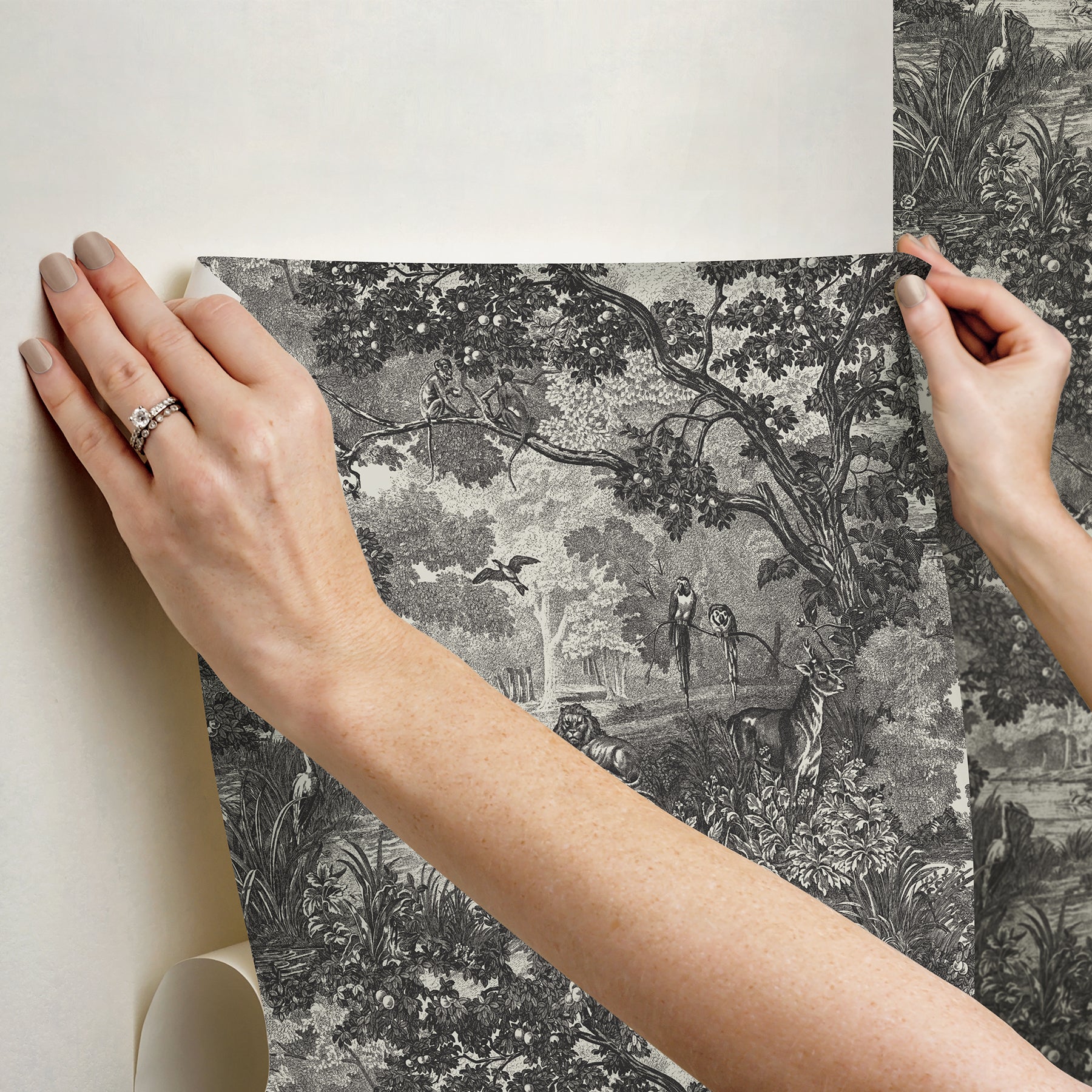 Jungle Toile Peel and Stick Wallpaper - peel and stick