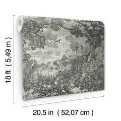 Jungle Toile Peel and Stick Wallpaper - dimensions