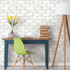 Brick Peel and Stick Wallpaper in a room setting