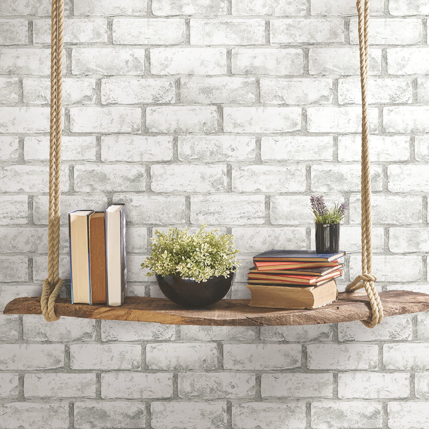 Brick Peel and Stick Wallpaper in a room setting