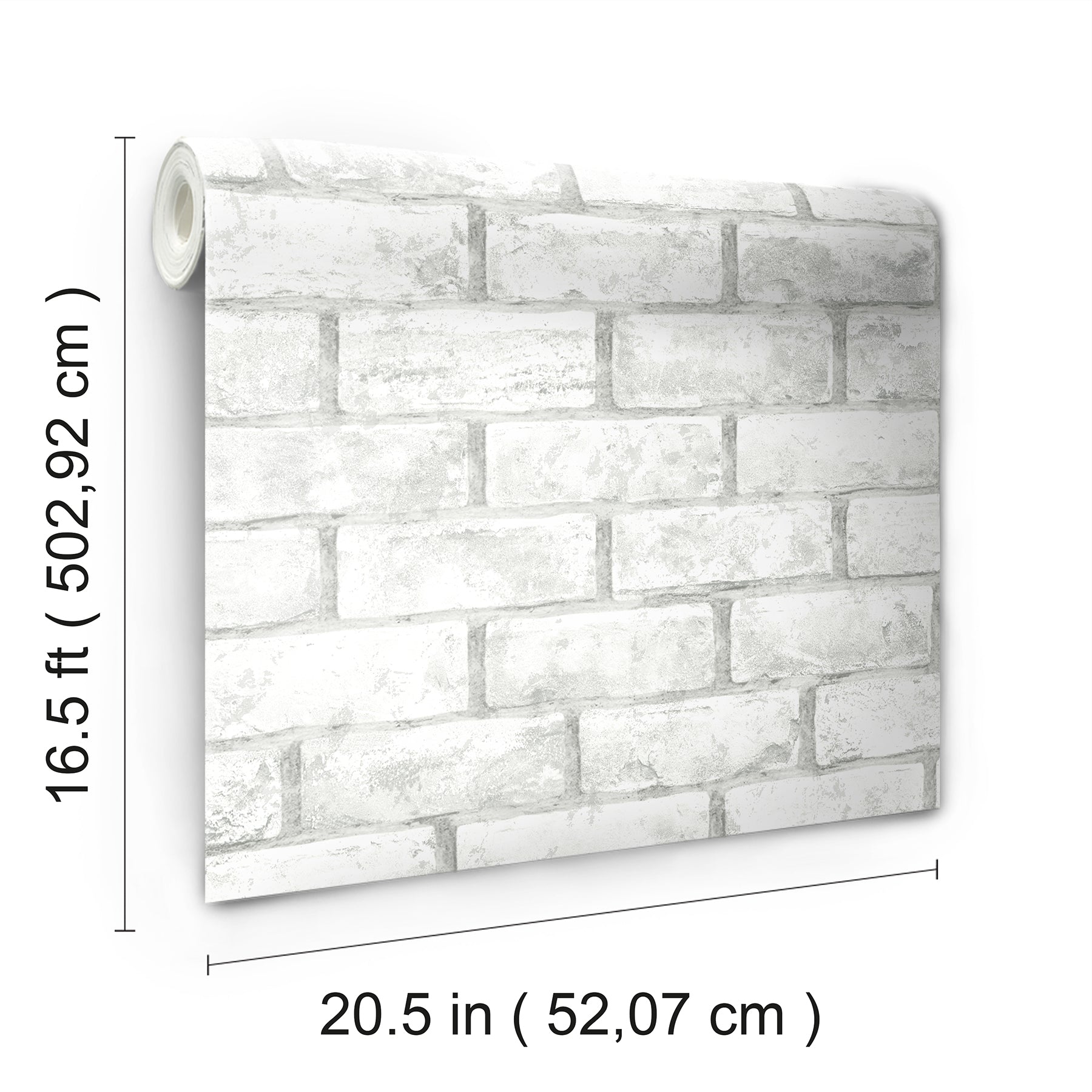 Brick Peel and Stick Wallpaper - dimensions